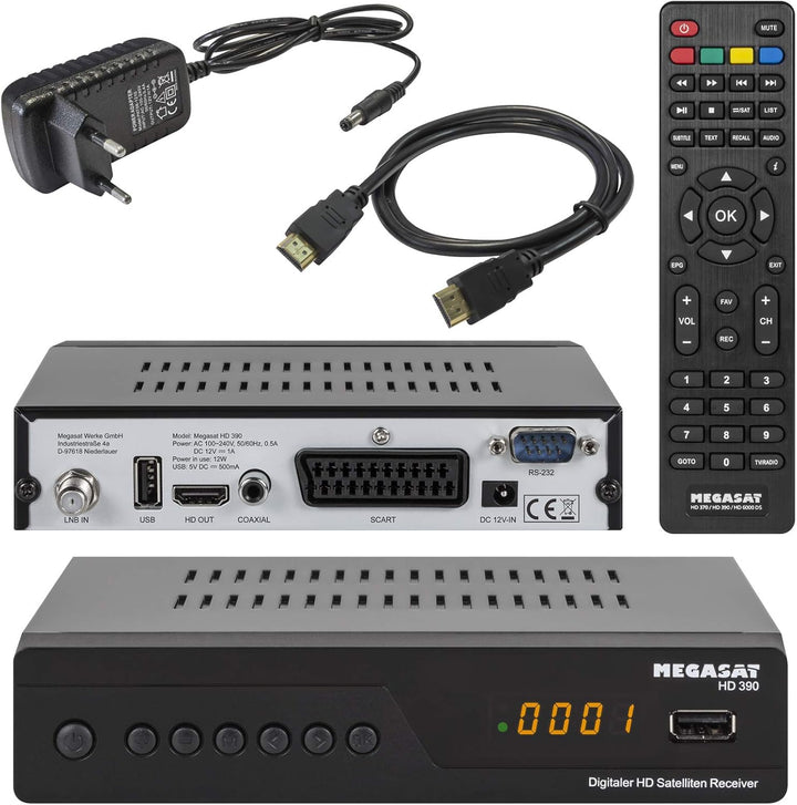 Camping SAT Koffer 40cm Spiegel + HD Receiver (12V & 220V) + Single LNB + 10m Kabel + Digital SAT-Fi