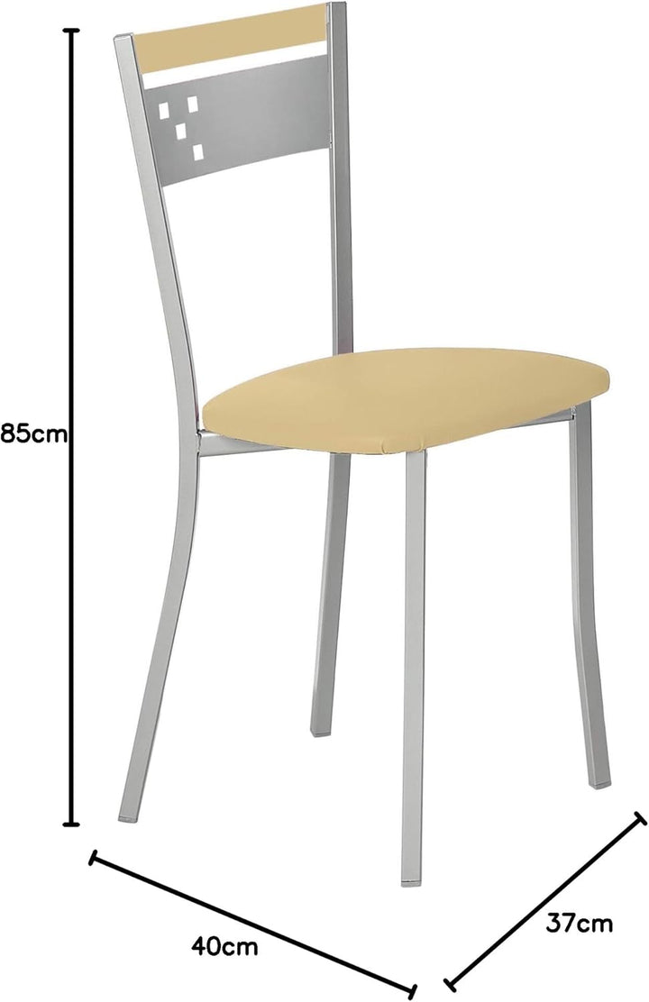 ASTIMESA SCCABE kuechenstuhl, Metall Kunstleder Aluminium, beige, Altura de asiento 45 cms, Beige