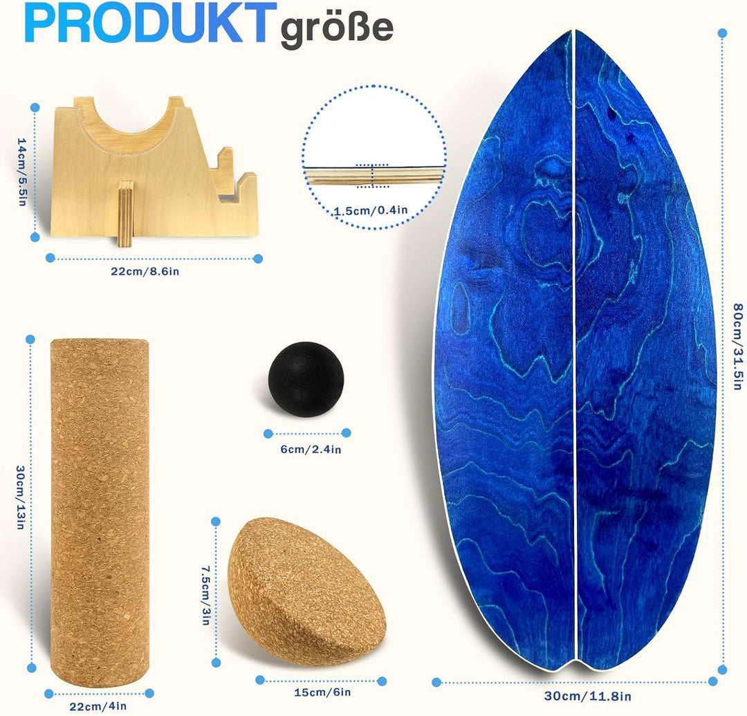 Balance Board, Balance Board mit Halbkugel, Surf Balance Wackelbrett Kinder & Erwachsene, Surfboard