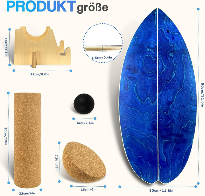 Balance Board, Balance Board mit Halbkugel, Surf Balance Wackelbrett Kinder & Erwachsene, Surfboard