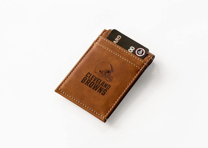 Rico Industries NFL Geldbörse mit Lasergravur, Braun Cleveland Browns, Cleveland Browns