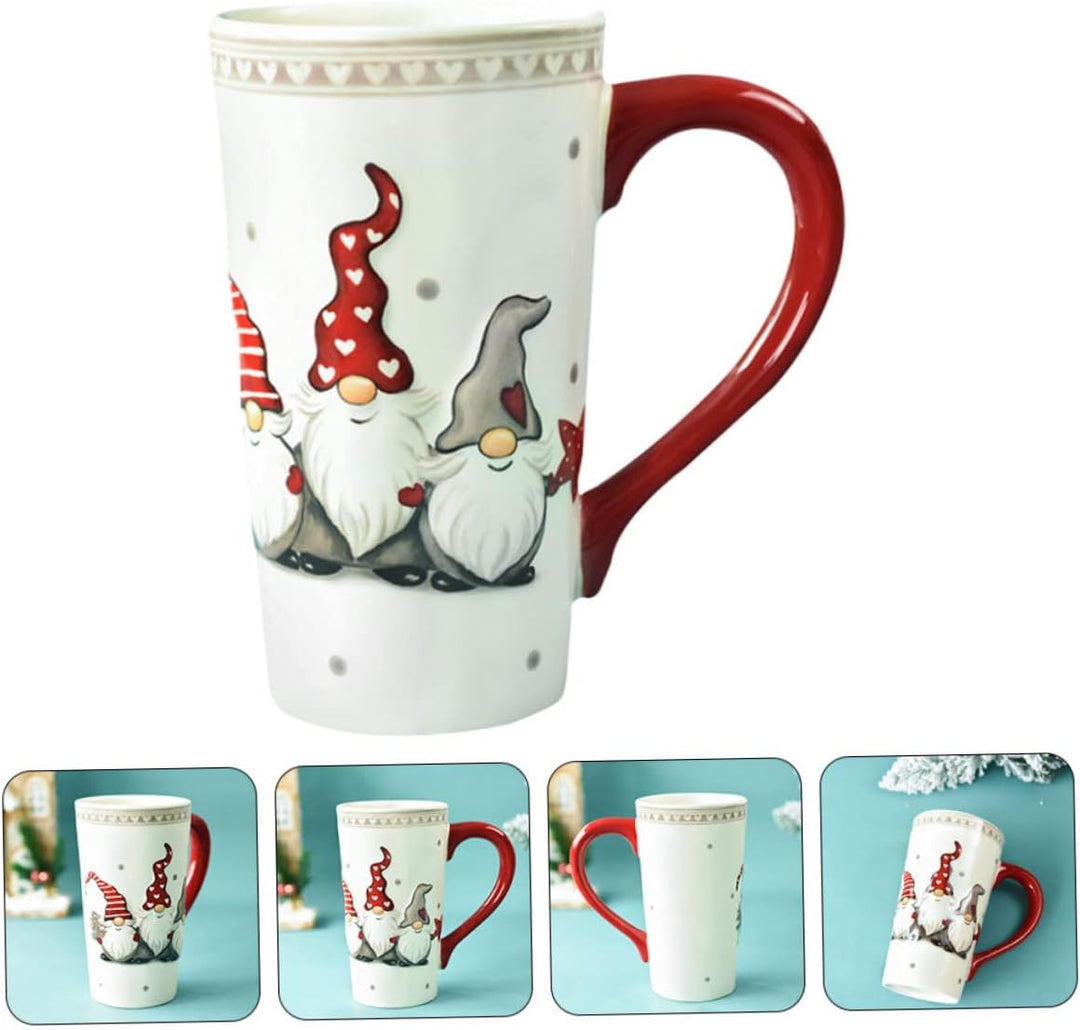Cabilock Weihnachts Keramik Becher 1Pc Gross Milchklaus Relief Weihnachten Handheld für Gemischt Por