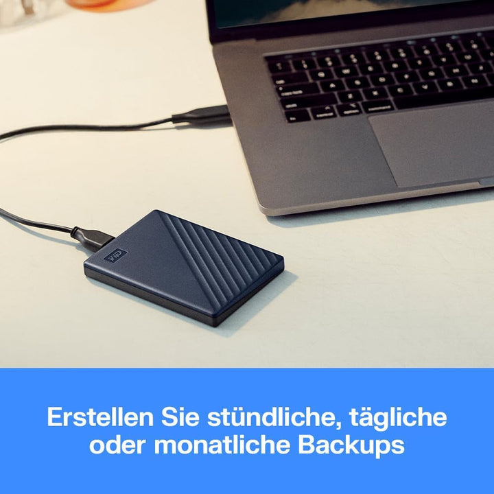 WD My Passport Ultra externe Festplatte 2 TB (mobiler Speicher, Metallgehäuse, herunterladbare Softw
