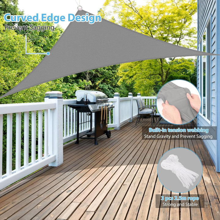 Sonnensegel Dreieckig, 3x3x3m, Sonnenschutz Wasserdicht Windschutz UV Schutz 99% Sunsegel mit Ösen S