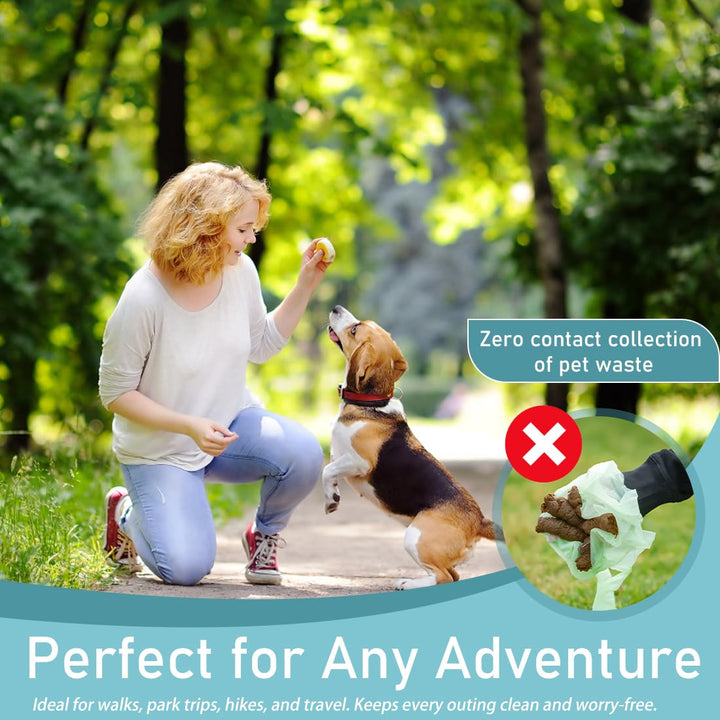 Tragbarer Hundekotschaufel‑Greifer mit Beutelspender | No‑Touch Kotaufsammler für Hunde & Welpen | H