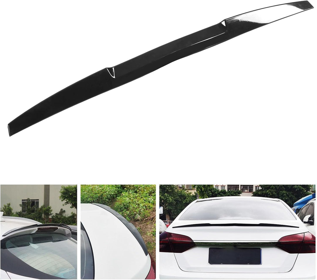 Heckspoiler, Gummimaterial Schwarze Farbe Aerodynamisches Zubehör Universal Heckflügel für Auto