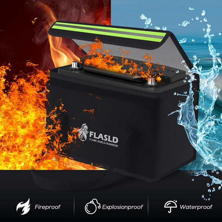 FLASLD Grosse feuerfeste Lipo Tasche für Lithium-Batterieaufbewahrung und Ladegerät, 355 x 198 x 240