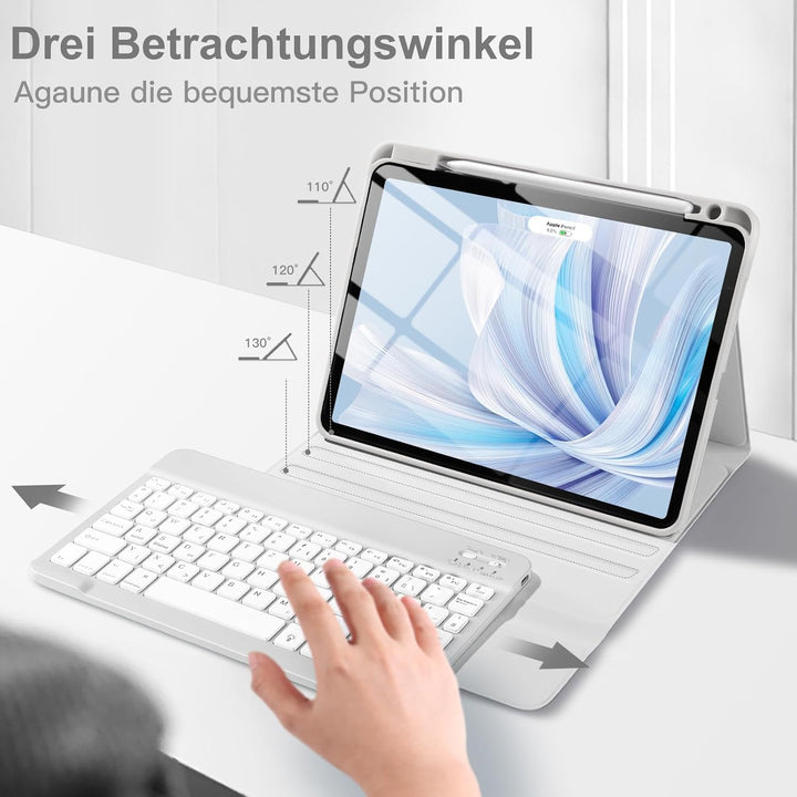 Vobafe Hülle mit Tastatur für iPad Air 11 Zoll 2025 2024 M3 M2/iPad Air 5 4 2022 2020 10,9 Zoll, 7 F