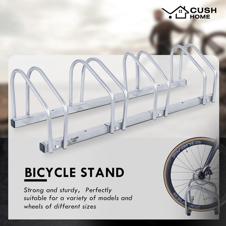 CCLIFE Fahrradständer Boden für 4 Fahrräder mit Reifenbreiten bis 65 mm Eisen Fahrradhalter 101 x 32