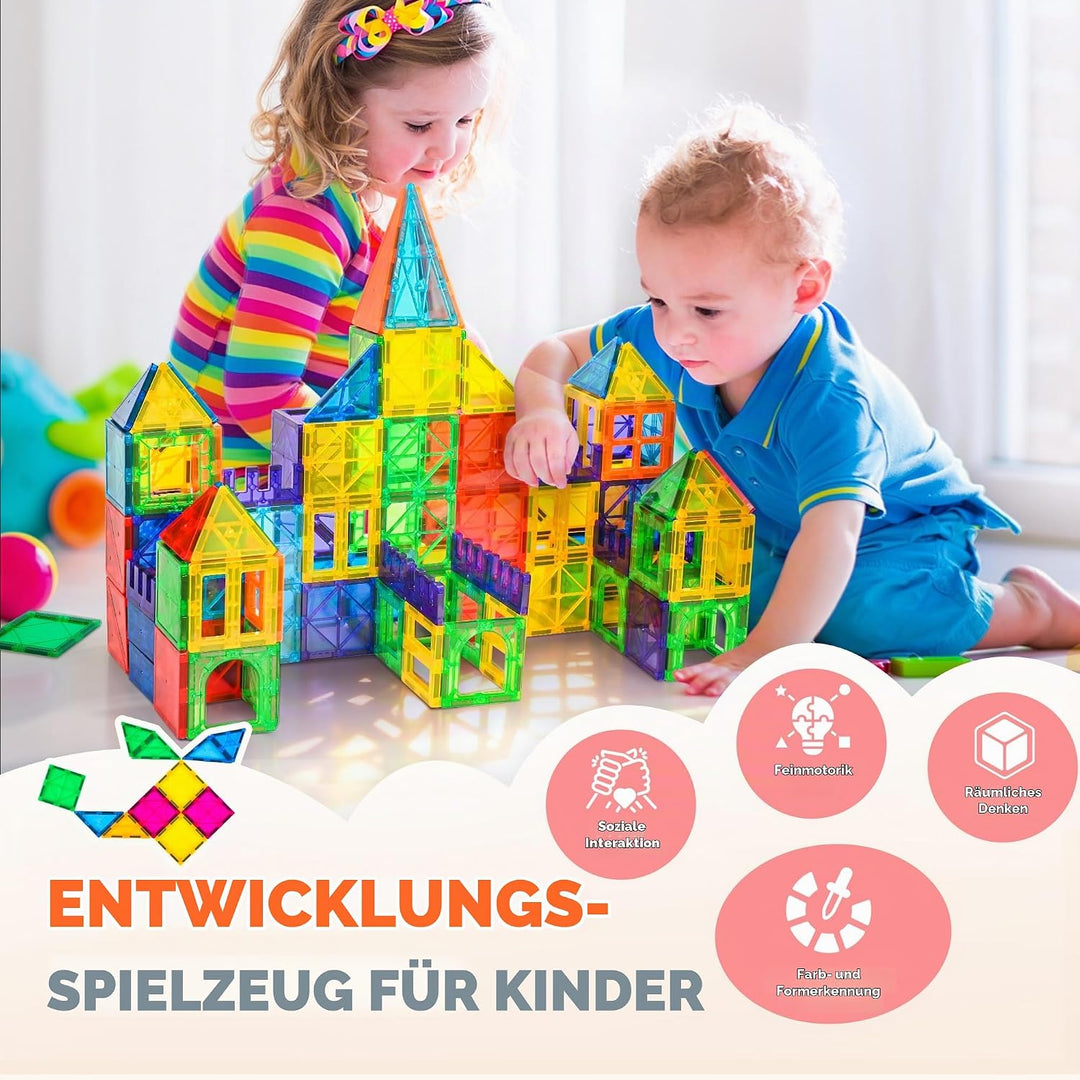 cossy Magnetische Bausteine 60 Teile,Magnetspiel für Kinder,Magnetbausteine für Jungen und Mädchen,M
