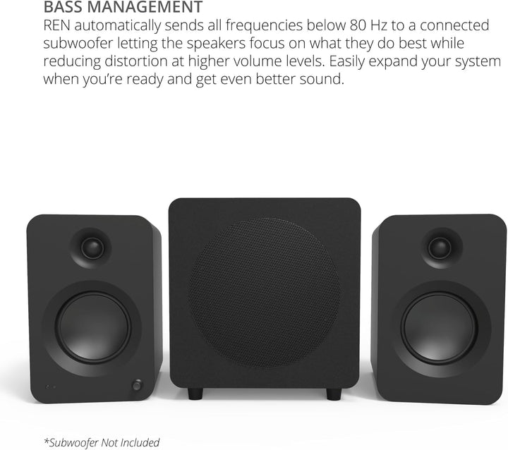 Kanto Ren 200W Powered Speaker System with HDMI ARC Input for TV & Home Theater | USB-C and Bluetoot