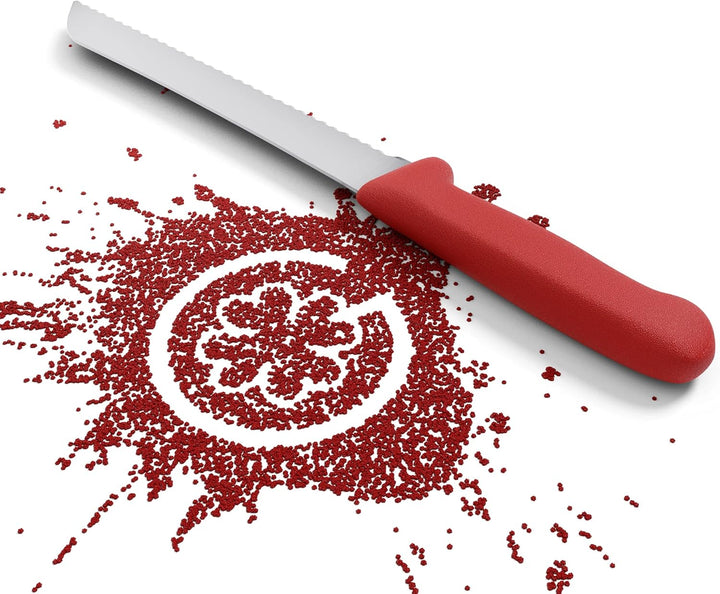 Giesser seit 1776 - Made in Germany - Brotmesser rot, Basic Red, Klinge 21 cm, Wellenschliff, rutsch