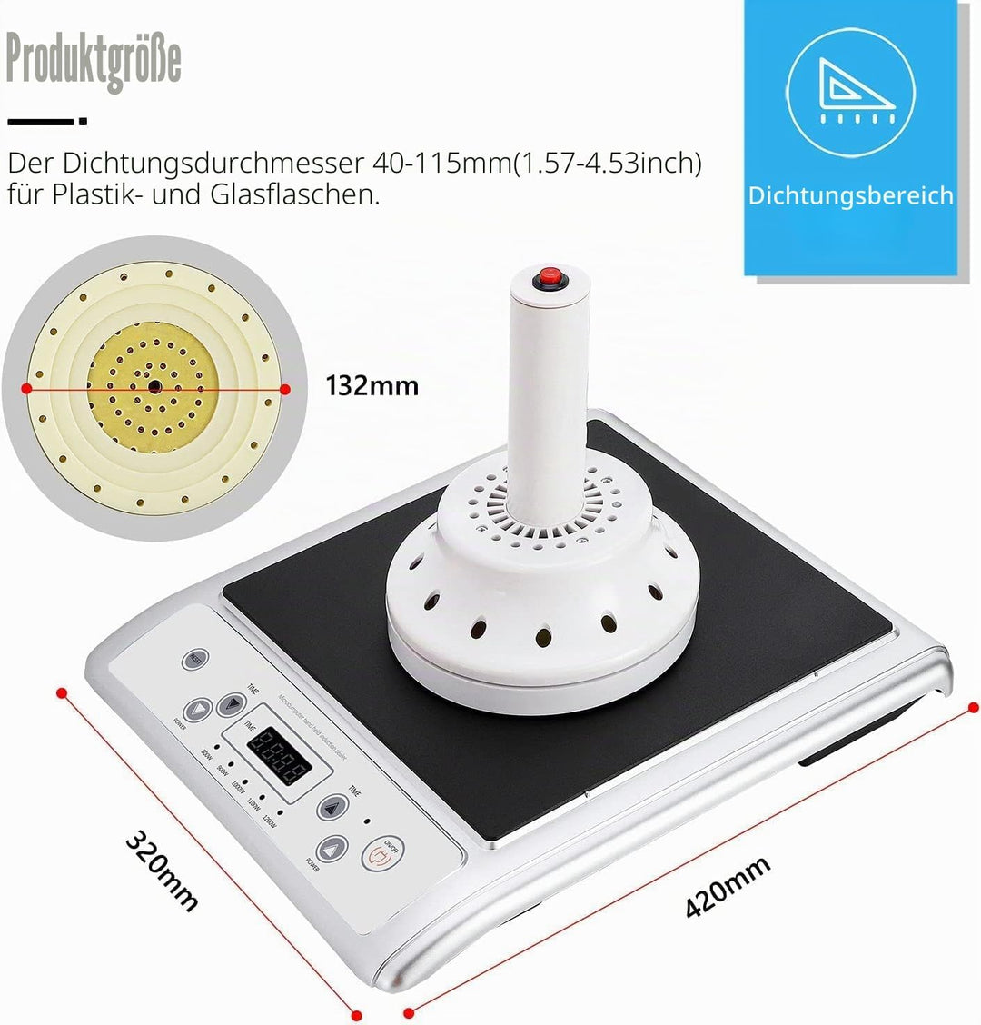 NEWTRY 20-130 mm Induktions Flaschenversiegler Einstellbare Elektromagnetische Versiegelungsmaschine