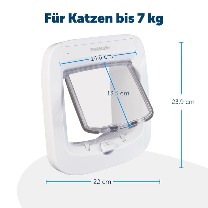 PetSafe Mikrochip-Katzenklappe, batteriebetriebene Haustierklappe, 4-Wege-Verriegelung und einfache