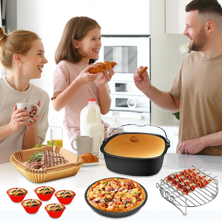 YINGRACE 21 CM Heissluftfritteuse Zubehör Kompatibel für Philips Airfryer XL 6,2L, Tefal 5L, COSORI
