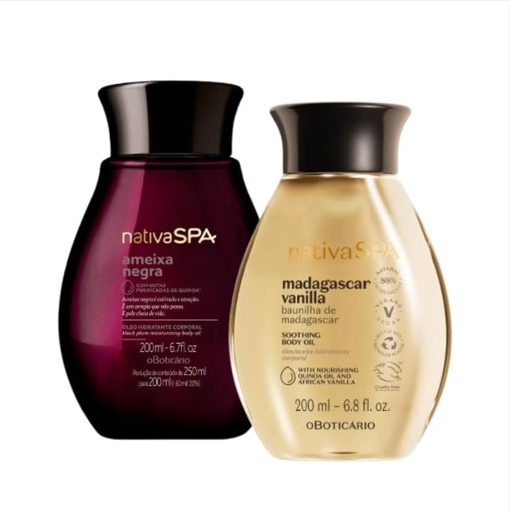 O Boticário Nativa SPA, Vanille, 200 ml und schwarze Pflaume, 200 ml, feuchtigkeitsspendendes Körper