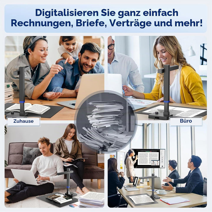CZUR Shine Ultra Pro 24 MP Tragbarer Dokumentenkamera Faltbarer Dokumentenscanner A3 Buchscanner OCR