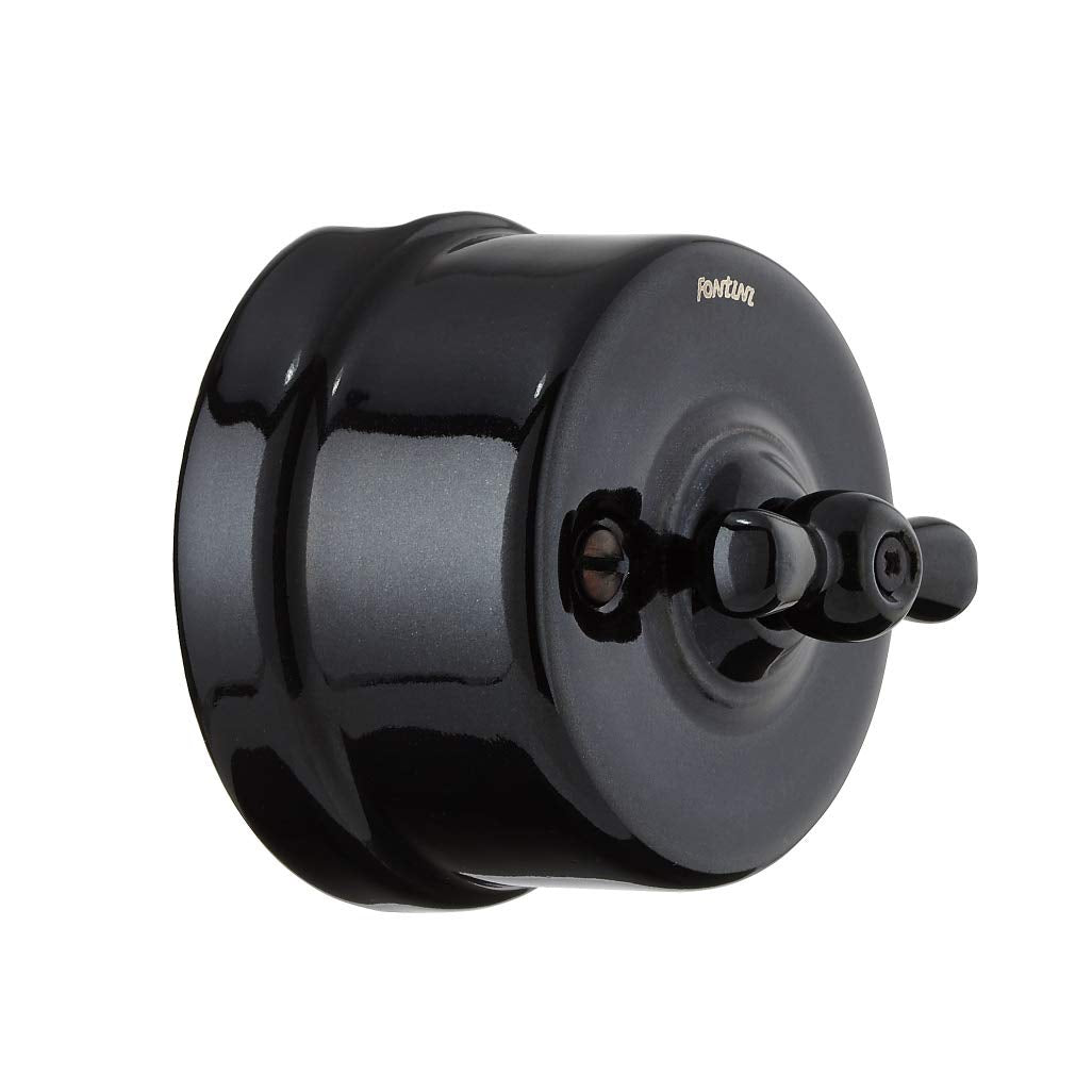 Fontini - Schalter 10 A, 250 V, Porzellan, schwarz