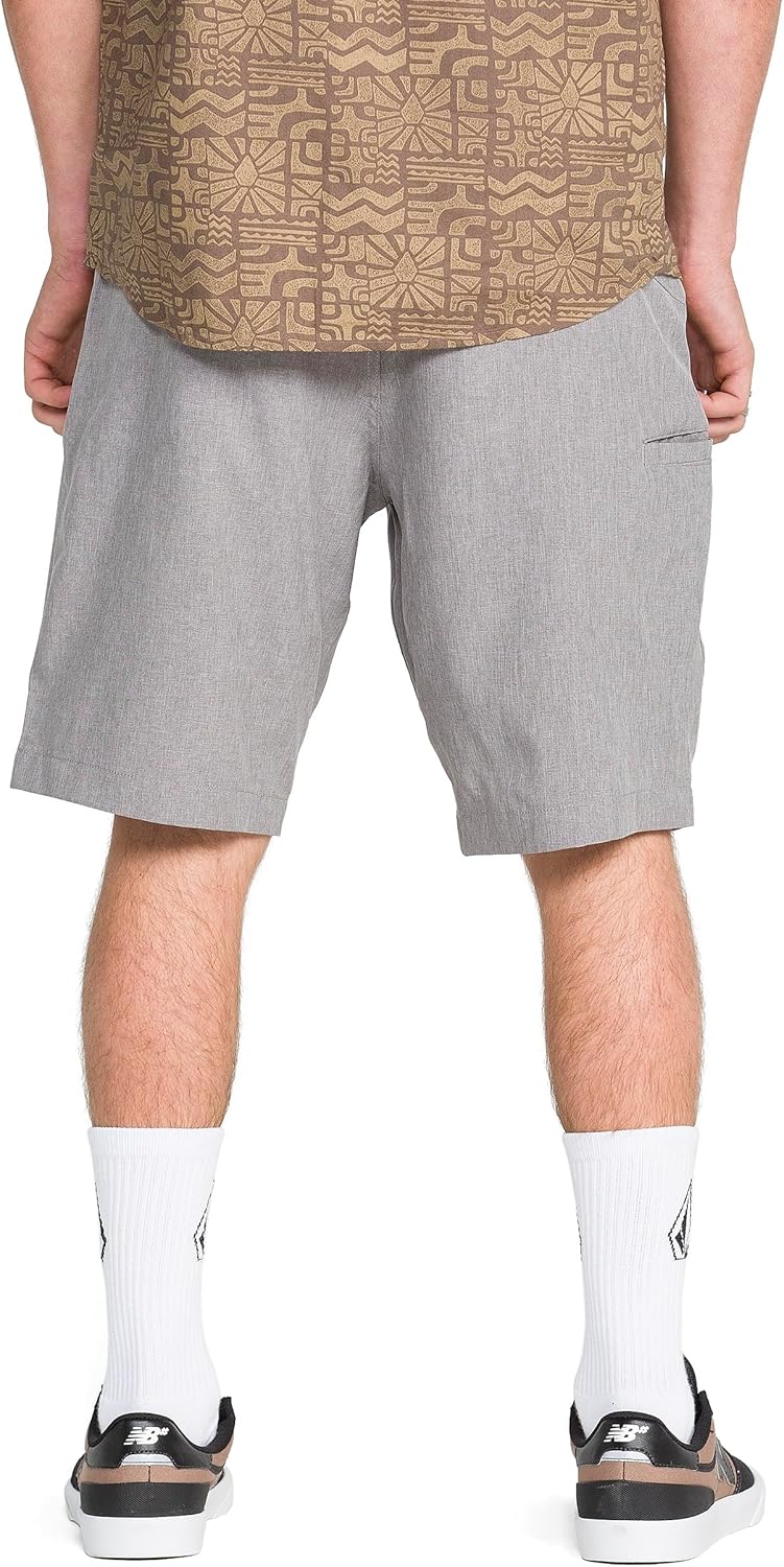 Volcom Herren Lässige Shorts 34 Grau Meliert, 34 Grau Meliert