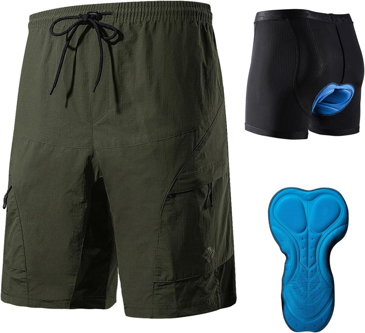 Santic Radlerhose für Herren, Mountainbike oder Fahrrad, mit gepolstertem Höschen, für Herren – Bode