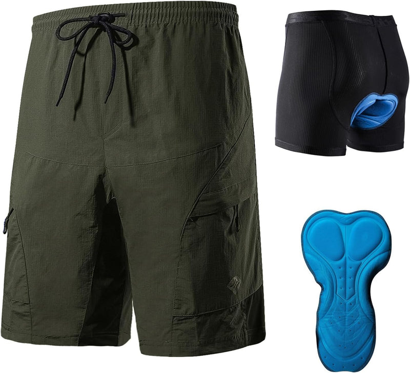 Santic Radlerhose für Herren, Mountainbike oder Fahrrad, mit gepolstertem Höschen, für Herren – Bode