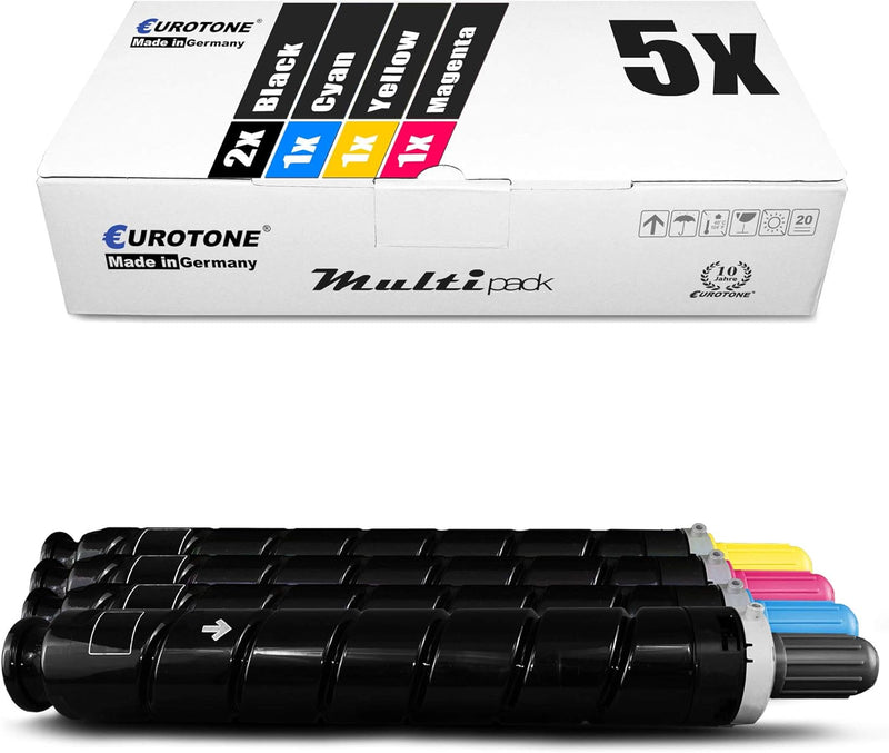 5X Eurotone Toner kompatibel für Canon IR-C 2020 2025 2030 2220 2225 2230 i L ersetzt C-EXV34 Set Se
