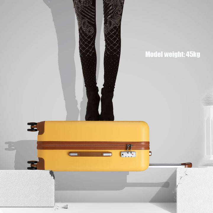 KONO Koffer Trolley Gross Hartschalenkoffer Reisekoffer von ABS Hartschalen Handgepäck mit 4 Spinner