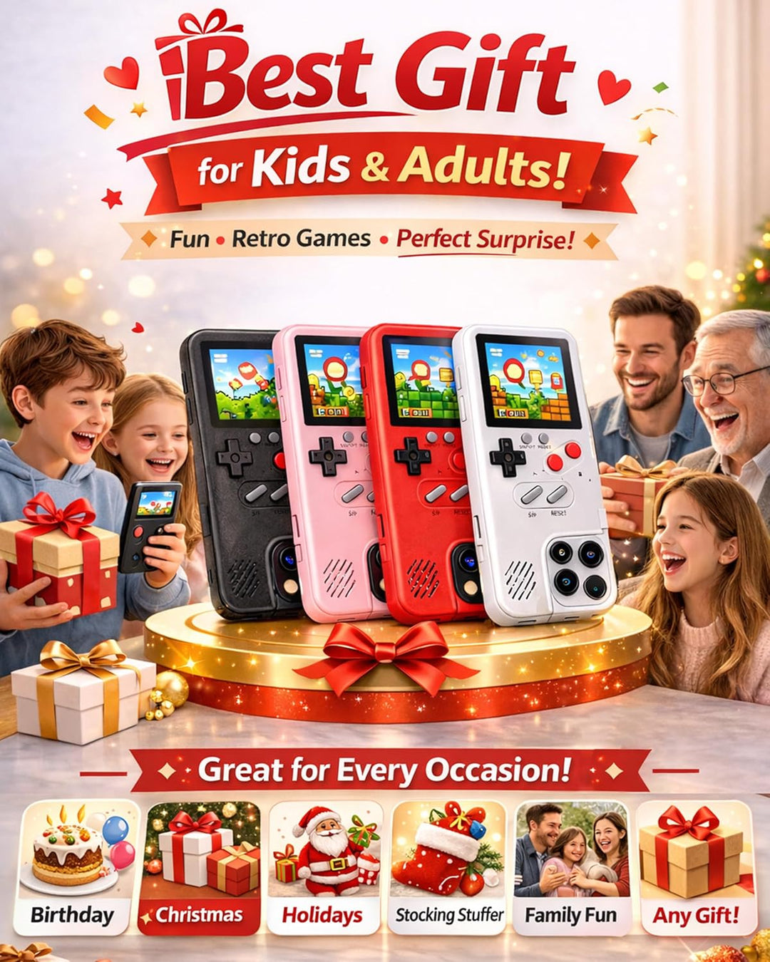 Chu9 Gameboy Hülle für iPhone 13 Pro Max, Spielkonsolen-Handyhülle mit 168 integrierten Spielen, sch