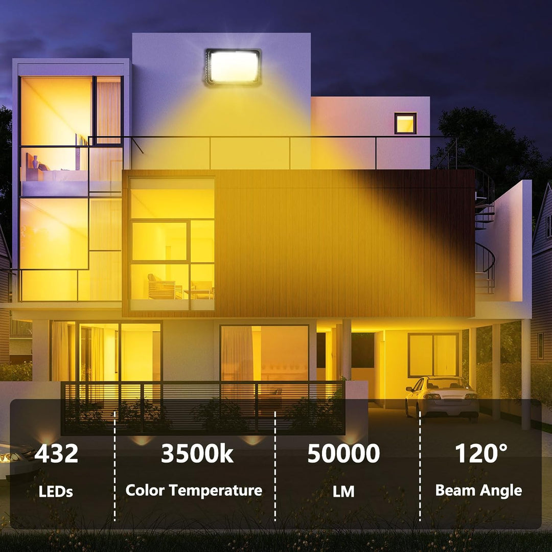 loyal LED Strahler Aussen Fluter Aussen: 500W Superhell Scheinwerfer 6000K Kaltweiss 50000LM - IP65