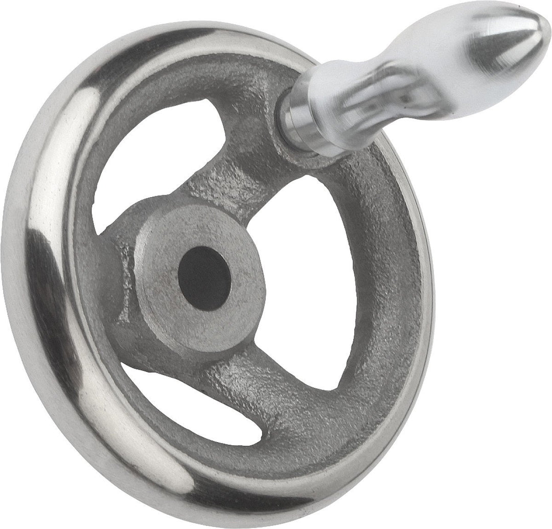 Kipp Handrad ohne Nut Grauguss, Komp:Stahl, D2=14, D1=125, 1 Stück, K0671.4125X14 D1=125mm ; D2=14mm