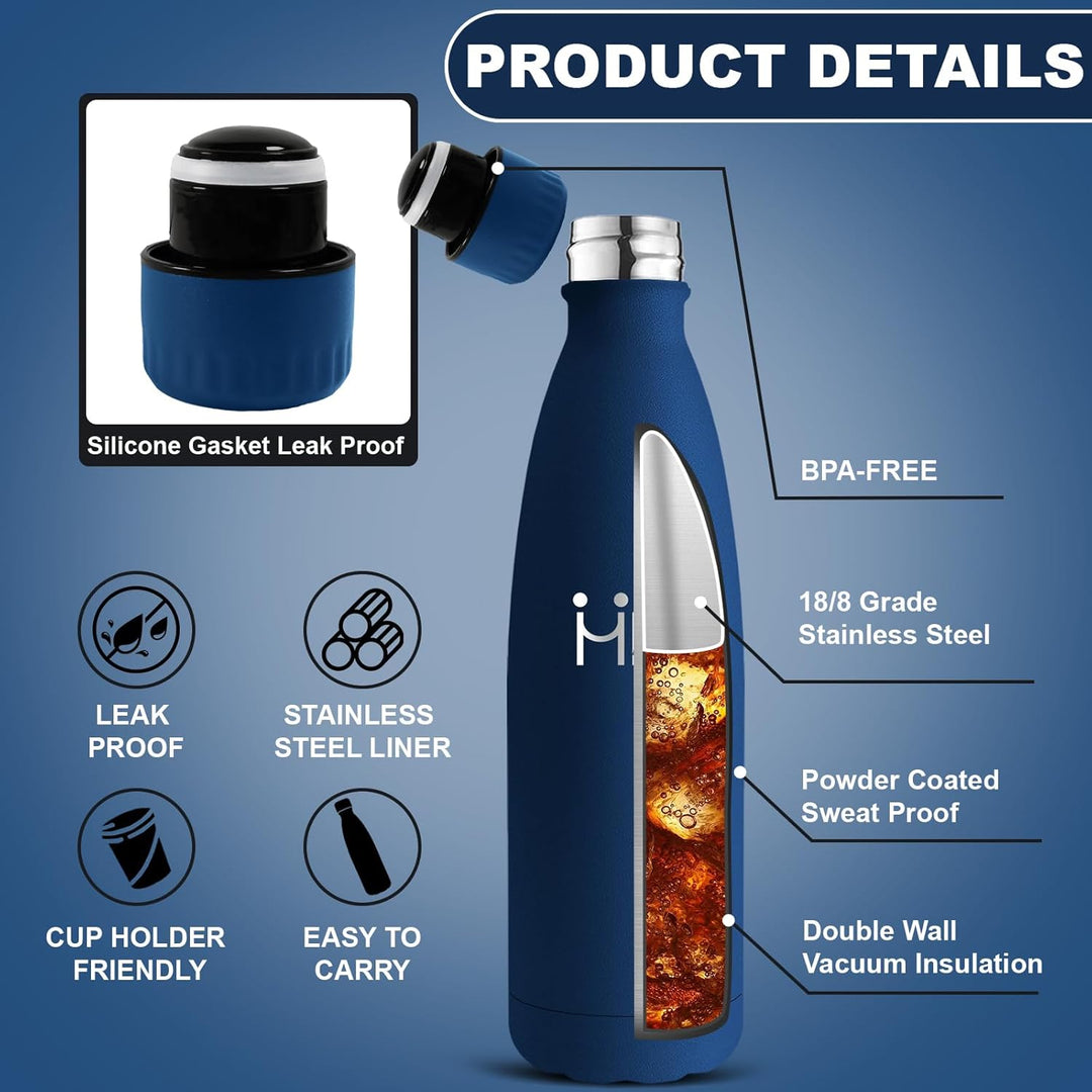 Thermosflasche- 0.75l- Trinkflasche Edelstahl, BPA-Frei, Trinkflasche Auslaufsicher, Kann mit Dir Tr