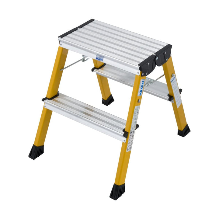 KRAUSE Doppel-Klapptritt Rolly, Gelb, 2 x 2 Stufen, 130044