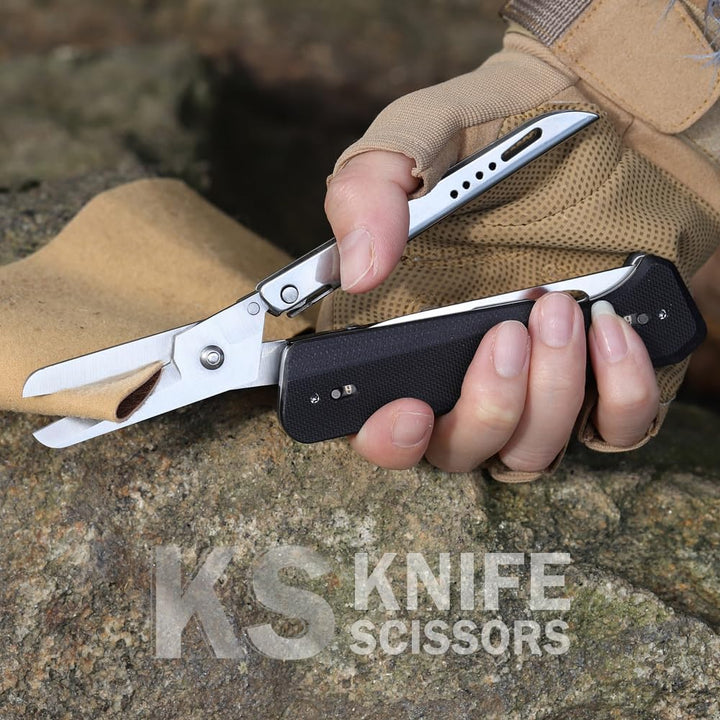 Roxon S501U Folding Pocket Scissors &Replaceable Changeable Knife Blade mit Belt Clip, 2 in 1 Multi-