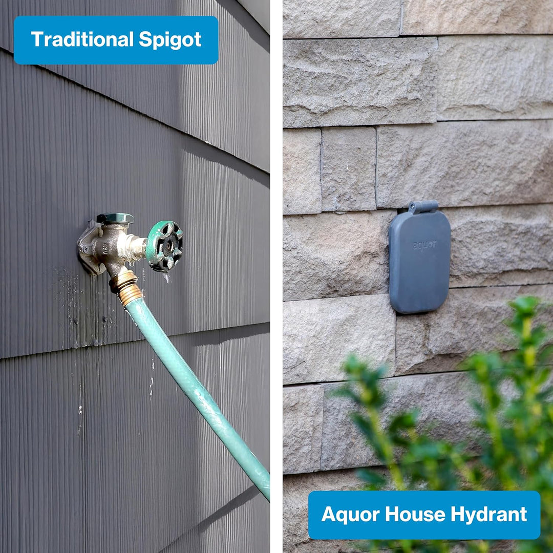 Aquor House Hydrant V2+ Frostfreier Outdoor-Gartenarmatur mit Schnellanschluss und Anti-Siphon, 20,3