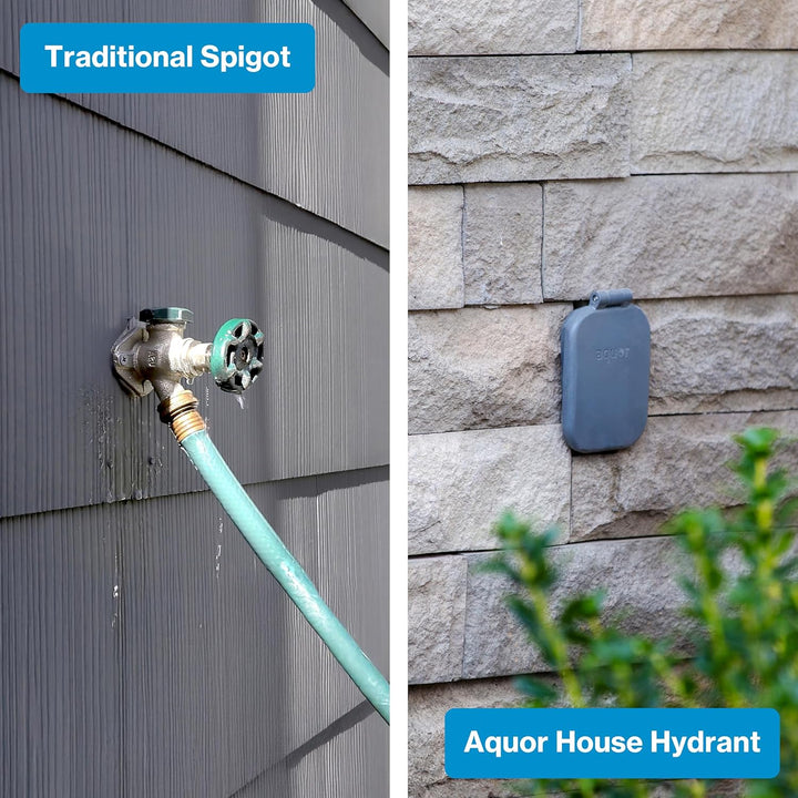 Aquor House Hydrant V2+ Frostfreier Outdoor-Gartenarmatur mit Schnellanschluss und Anti-Siphon, 20,3