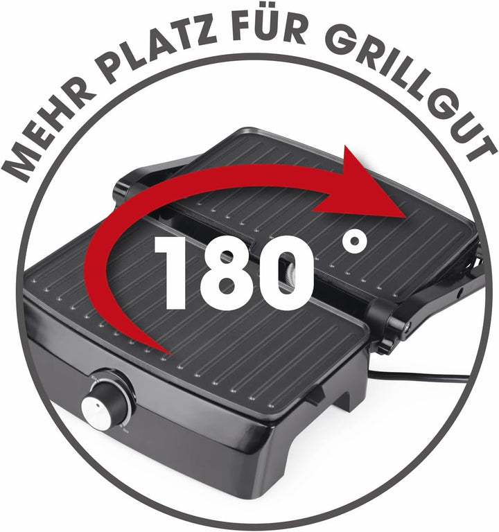 GOURMETmaxx Kontaktgrill mit Antihaftbeschichtung, 1000 Watt, stufenlos einstellbar, Cool-Touch-Grif