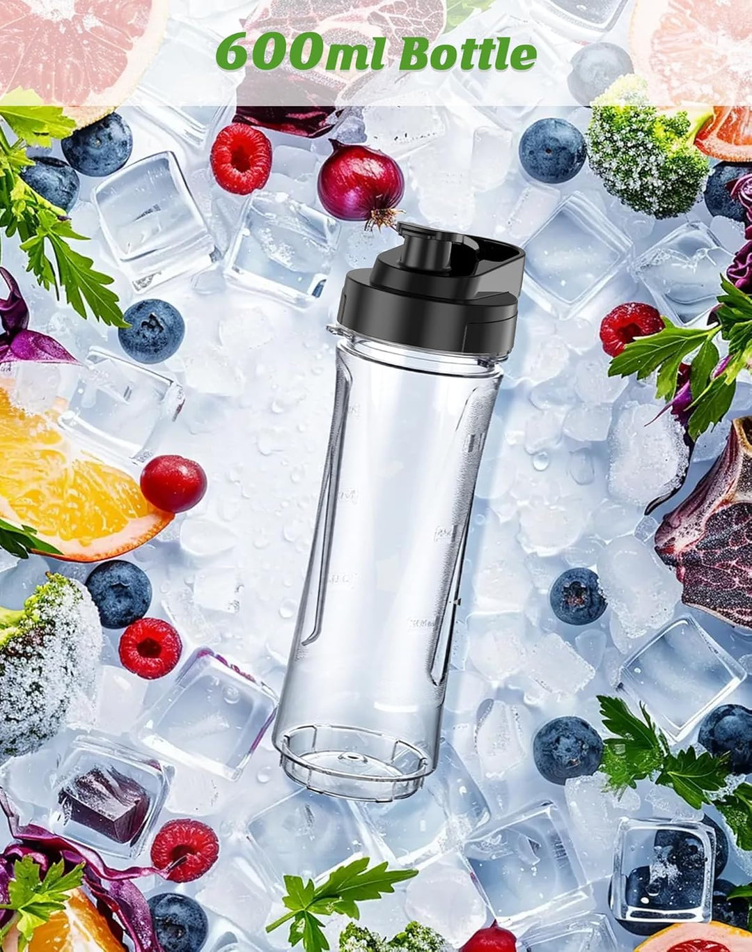 Smoothie Flaschen, Mixer Smoothie Maker Trinkflasche/Tritan flasche/Wasserflasche 600ml BPA-frei für