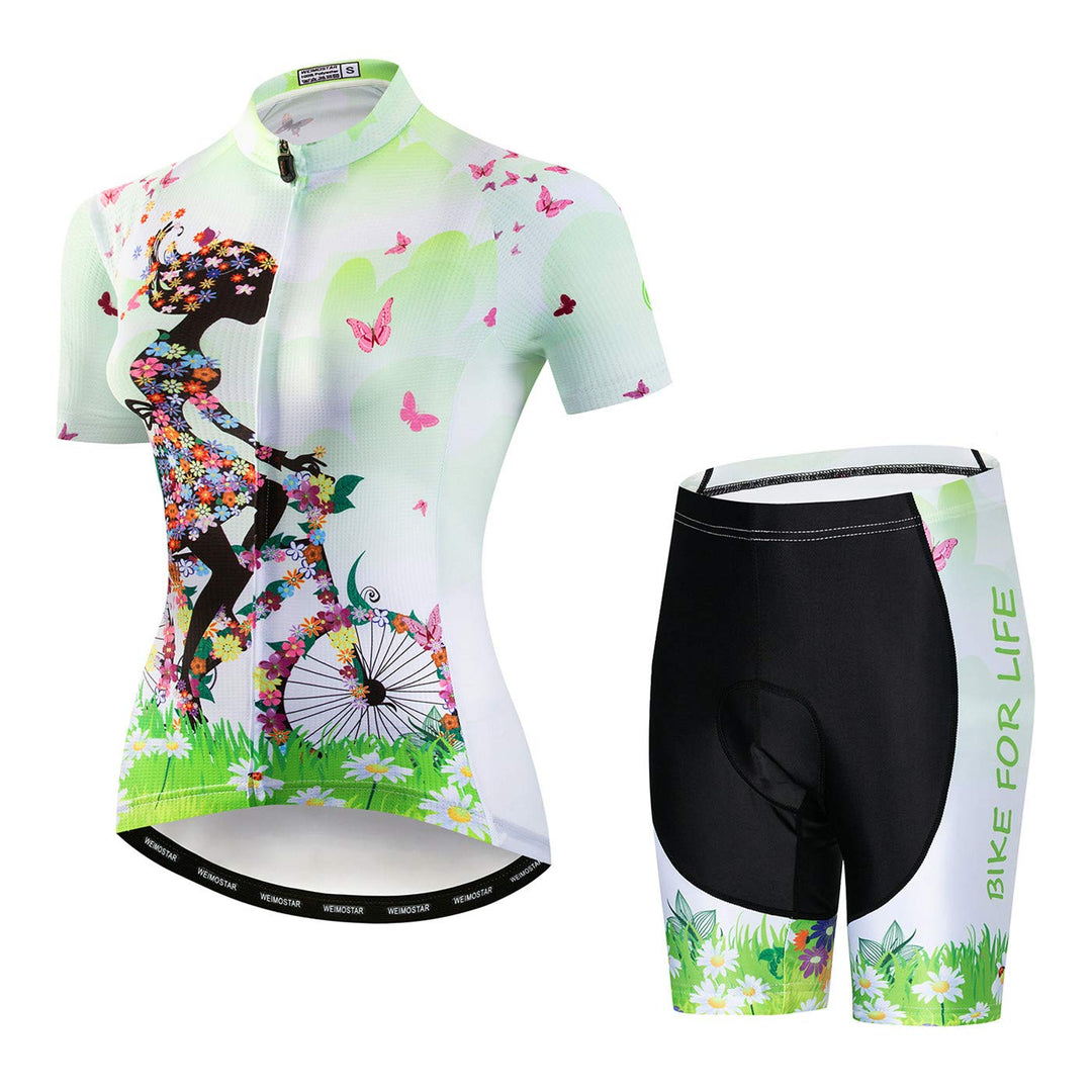Hotlion Women's Cycling Jersey Set 3D Gel Padded Bike Clothes Breathable Bicycle Clothing Suit 15cf2