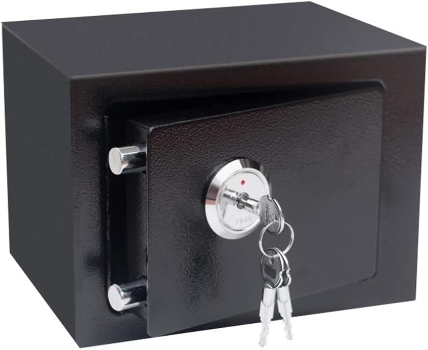 Möbeltresor 4.6L Tresorfach mit 3 Schlüsseln 23 * 17 * 17cm Mini Safe Tresor mit Mechanisches Schlos