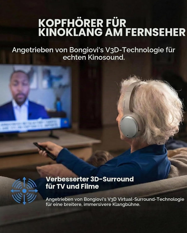 Avantree Crescendo 3D – 7.1 Surround Sound Funkkopfhörer für TV und Fernseher mit Cinema Mode, kompa