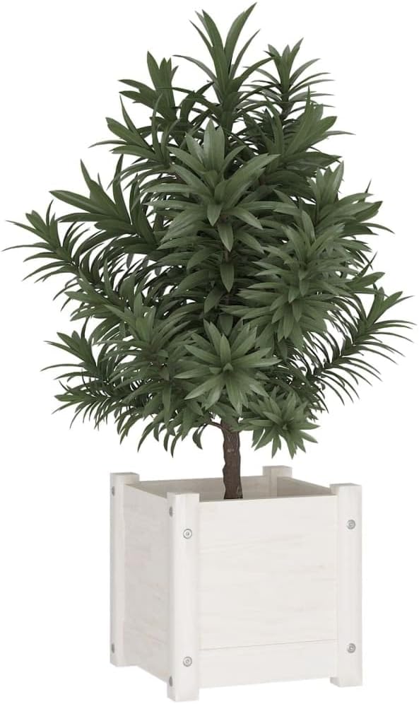 Hochbeet Pflanzkübel Weiss 31x31x31 cm Massivholz Kiefer Weiss Blumentopf Gross PflanzküBel Gross Au