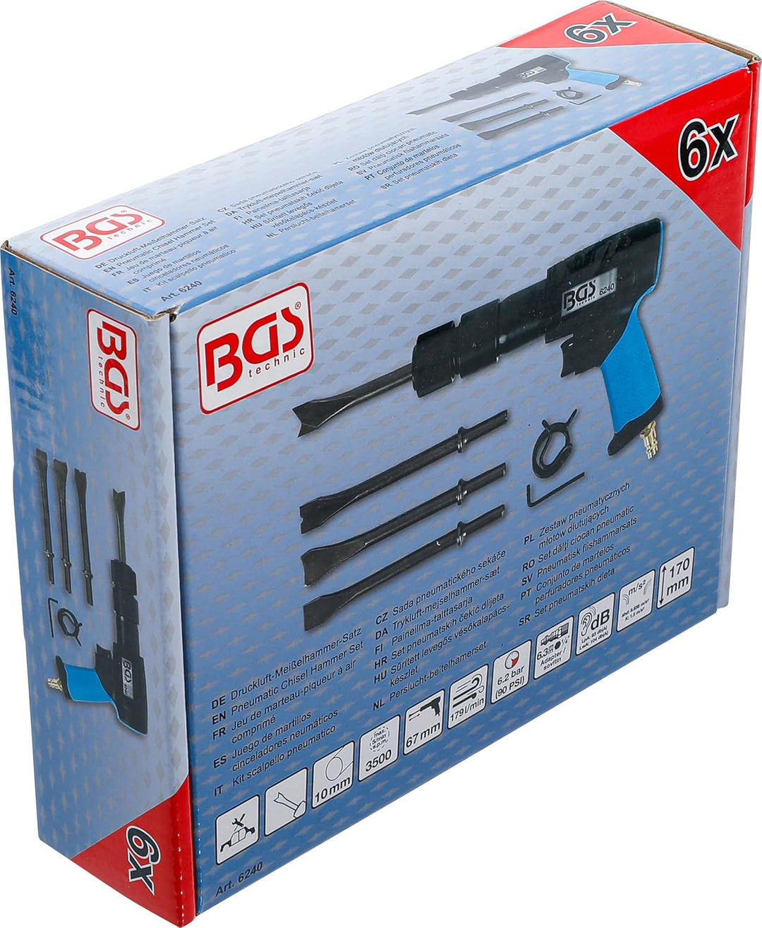 BGS 6240 | Druckluft-Meisselhammer-Satz | mit Schnelllösefutter | 10 mm