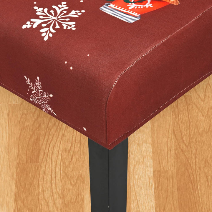 Yugarlibi Weihnachten Stretch Stuhlhussen 4er Set Stuhlbezug Schwingstuhl Universal Elastische Esszi