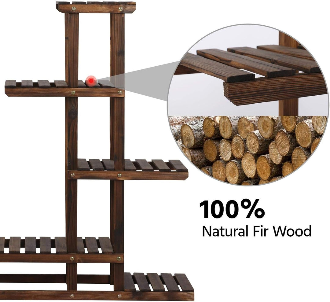 Yaheetech Blumenregal Pflanzentreppe 6 stufen Blumentreppe Holz klappbar Blumenleiter Pflanzleiter f