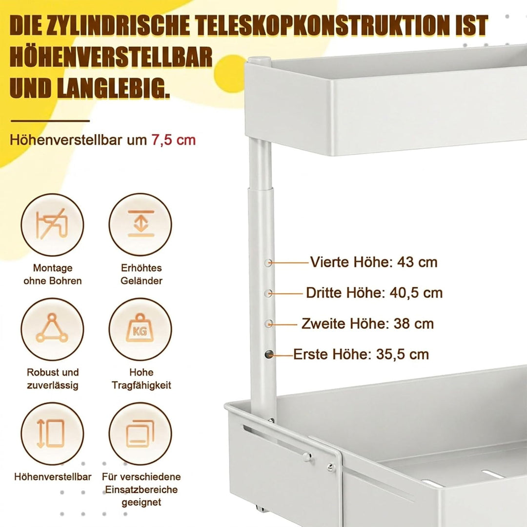 Spülschrank Organizer Ausziehbar – 2 Etagen Unterschrank Organizer Küche Höhenverstellbar & Ausziehb