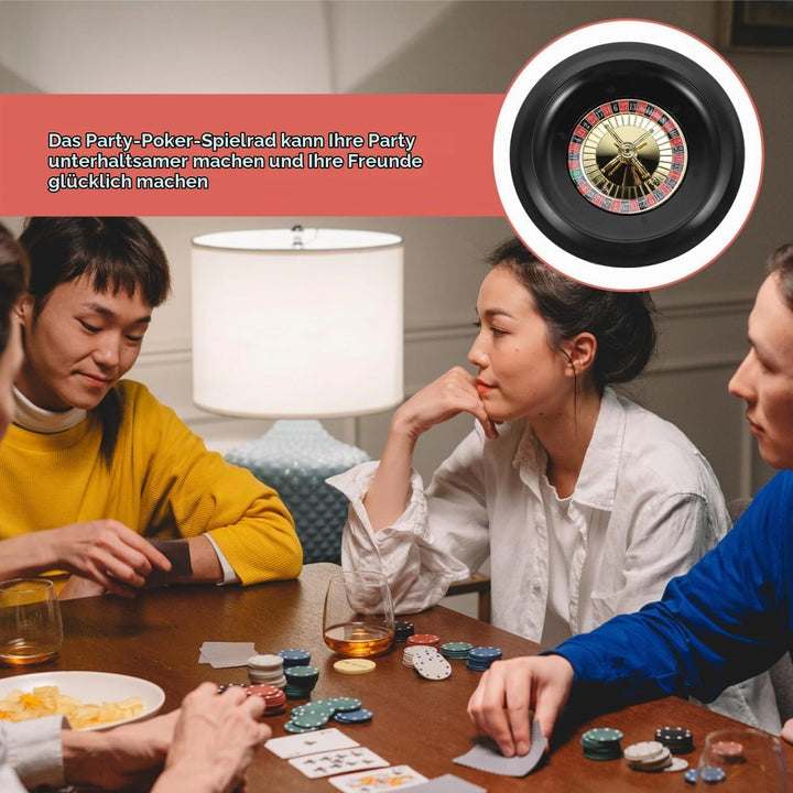 Didiseaon Kreativer Poker-Roulette-Wheel Für Partys Spielrad Robust Tragbar Für Geburtstagsfeiern Ha