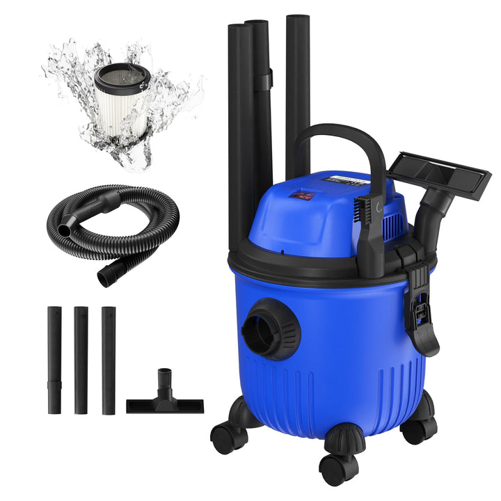 HSHa Industriestaubsauger Staubsauger Aschesauger, Nass-Trockensauger mit Blasfunktion, 15 Liter Fas