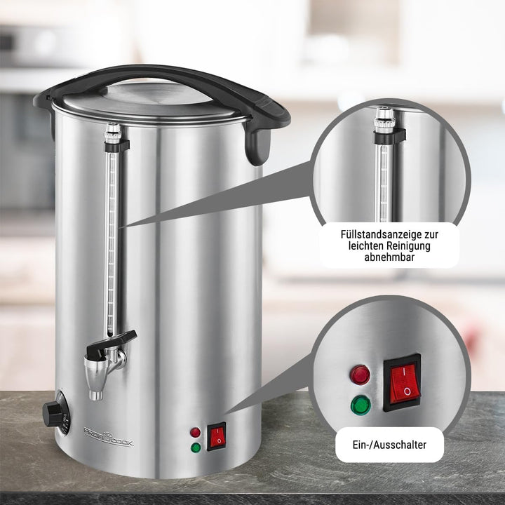 ProfiCook PC-HGA 1111 Heissgetränkeautomat, zum Erhitzen und Warmhalten von z.B. Glühwein/Kaffee/Tee
