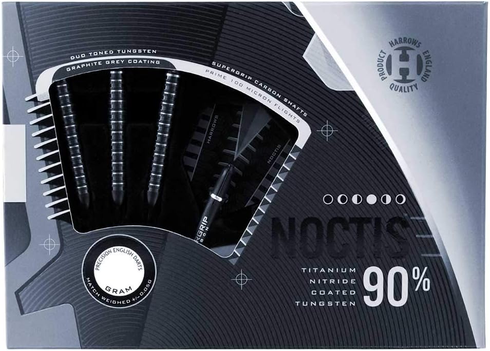 Harrows Noctis Parallel Dartpfeile aus 90% Wolfram mit weicher Spitze 18.0 Gramm, 18.0 Gramm