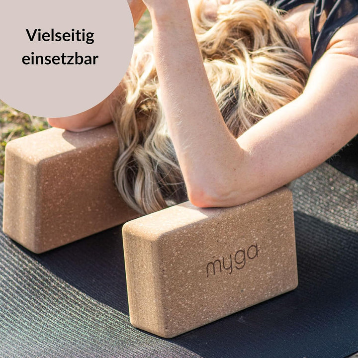 Myga Kork Yoga Block | Rutschfest &amp; Robust | Unterstützung bei Yoga- und Pilatesübungen | Ideal für